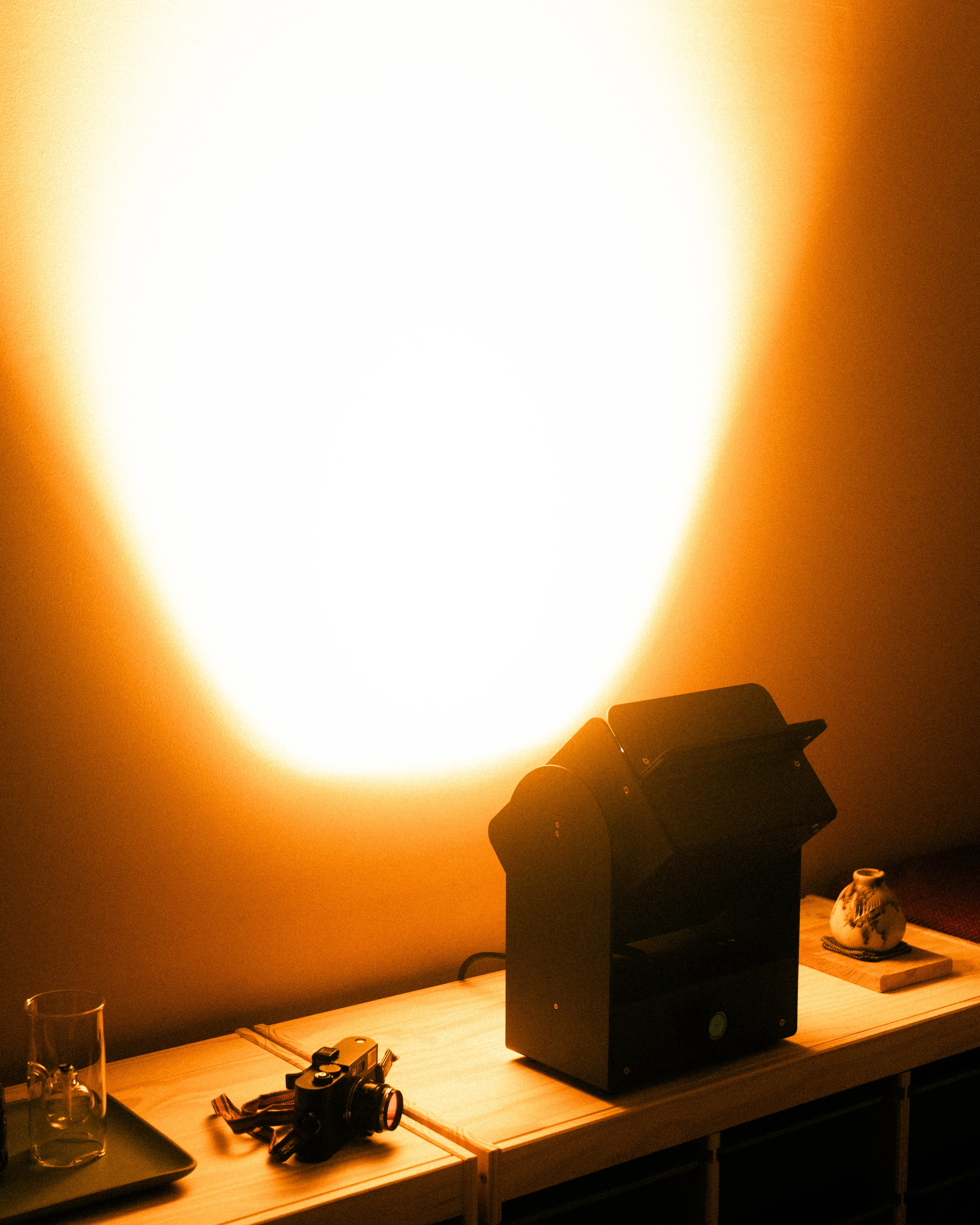 A Rhythm sunlight generator lighting a room — After dark