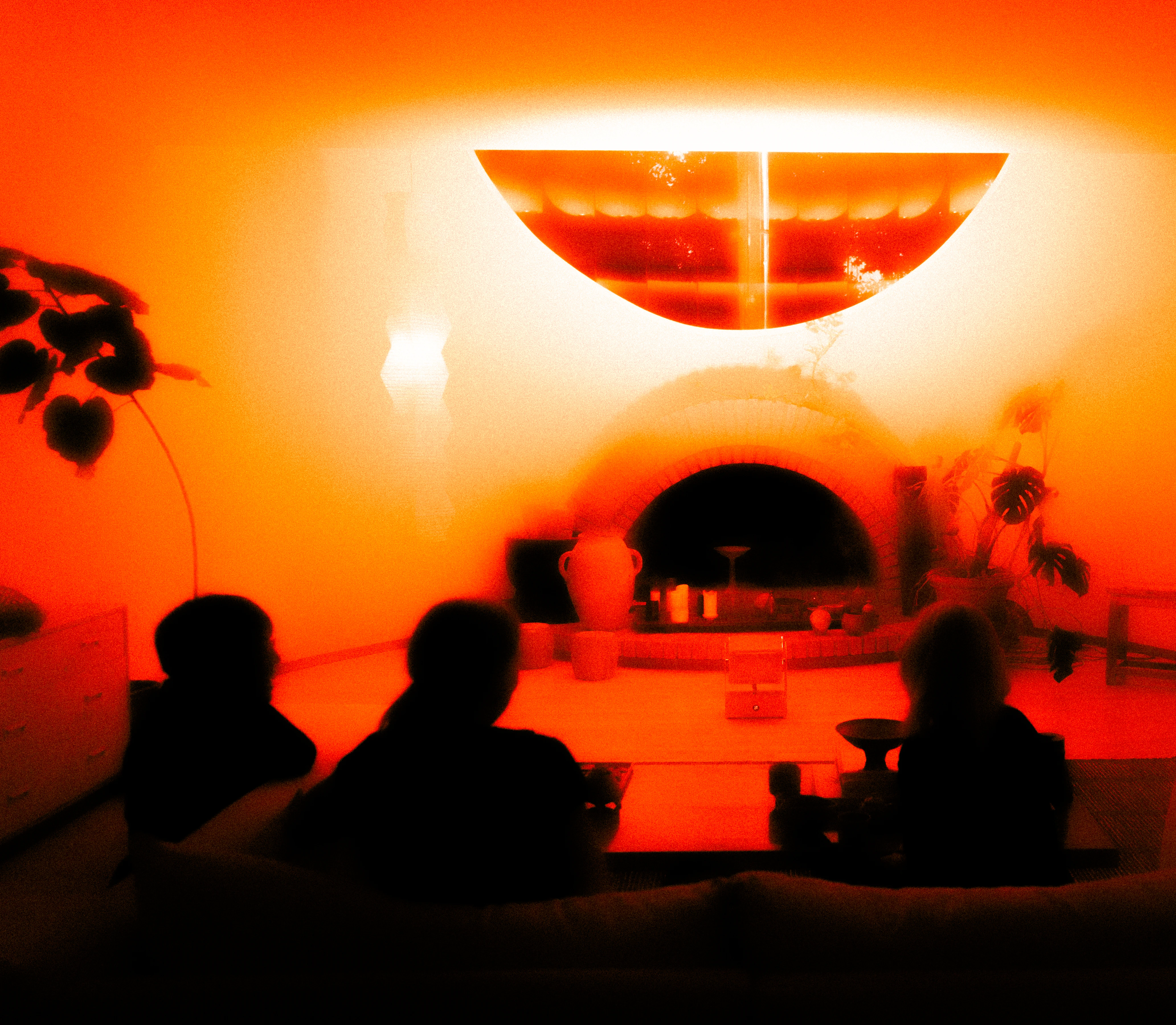 A Rhythm sunlight generator lighting a room — After dark