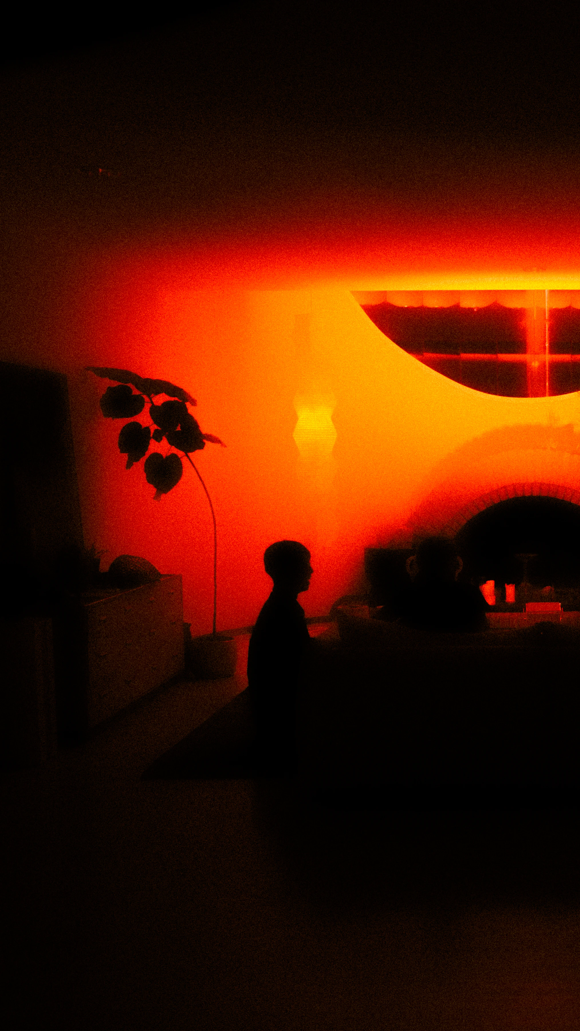 A Rhythm sunlight generator lighting a room — After dark