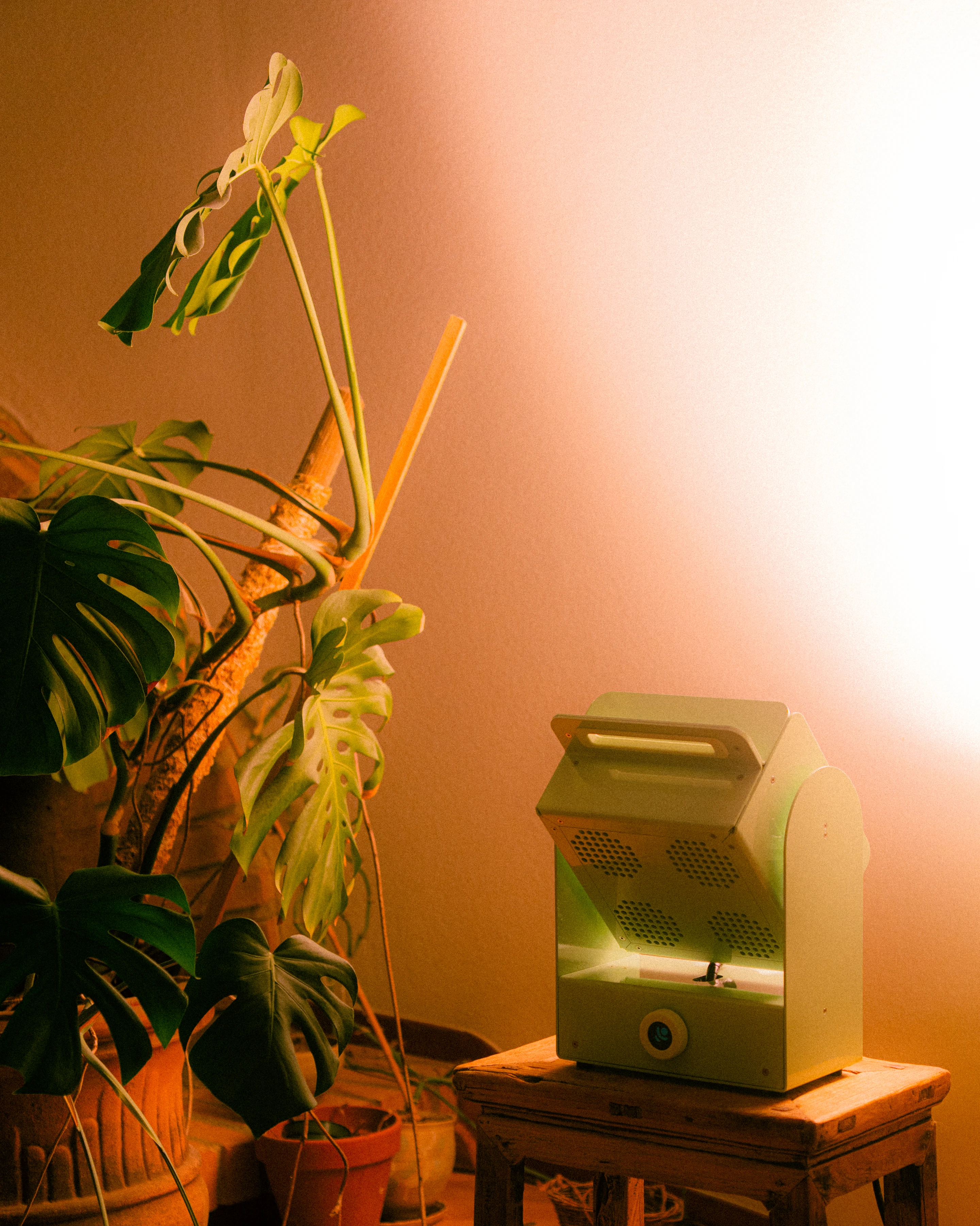A Rhythm sunlight generator lighting a room — After dark
