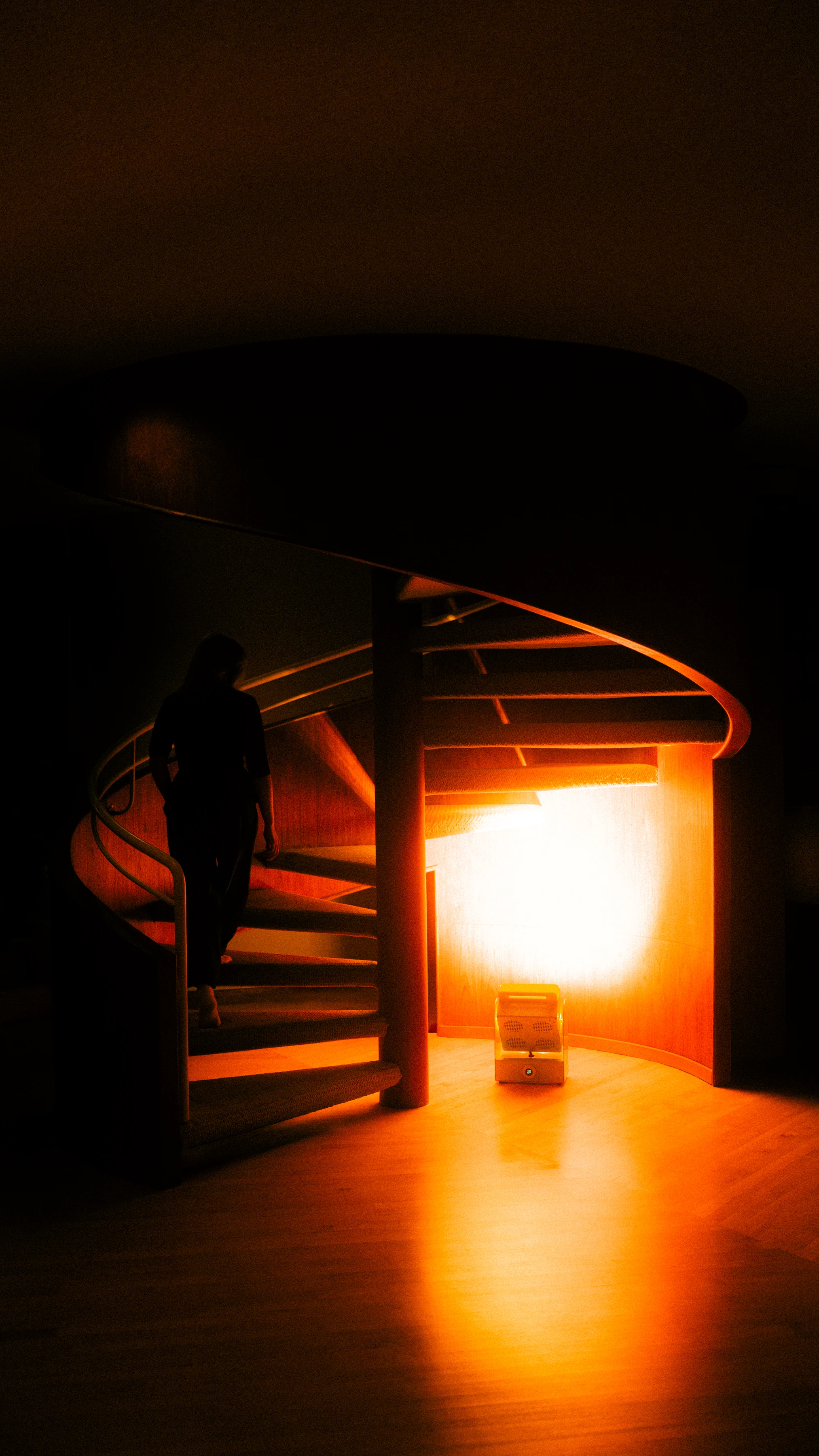 A Rhythm sunlight generator lighting a room — After dark