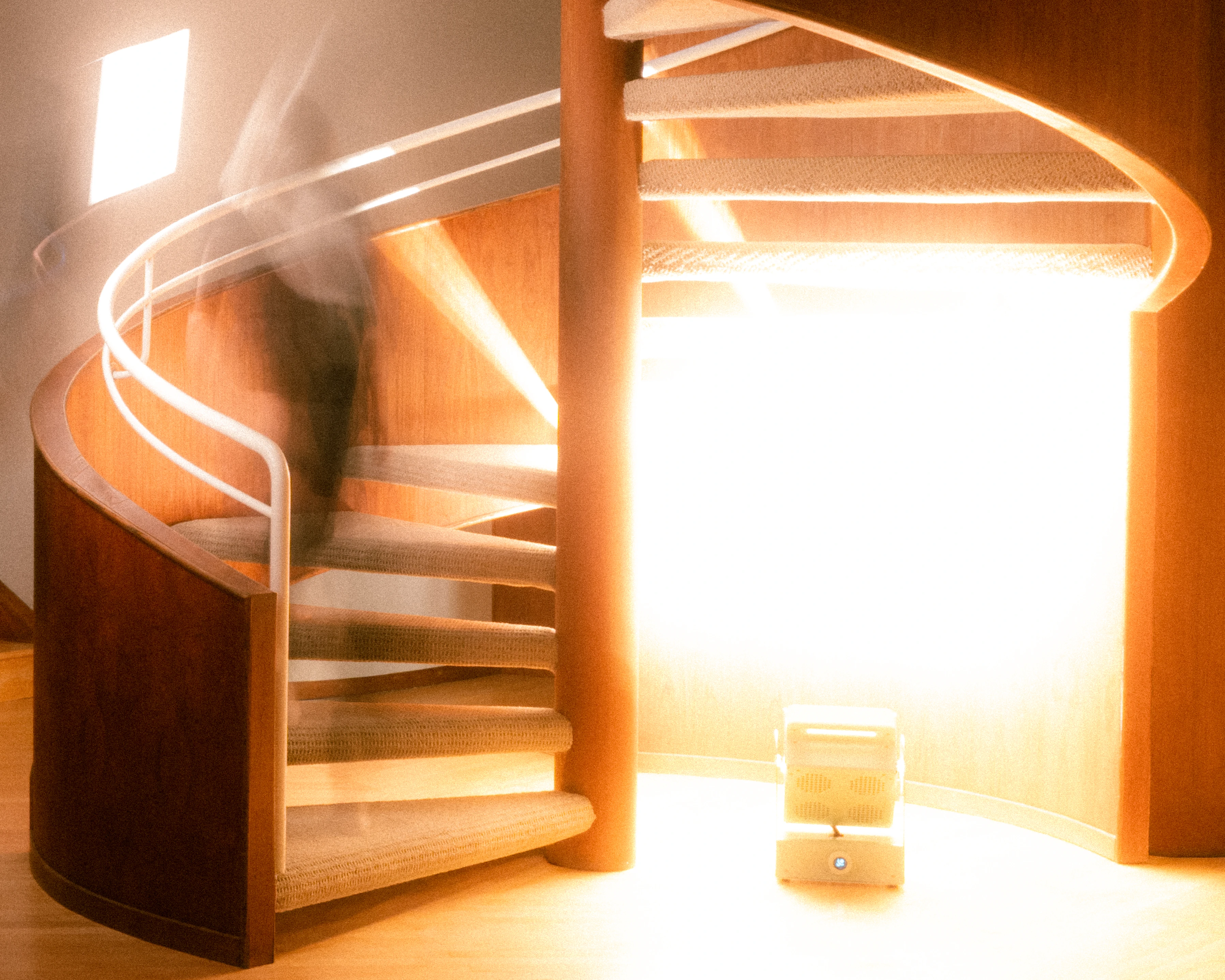 A Rhythm sunlight generator lighting a room — After dark