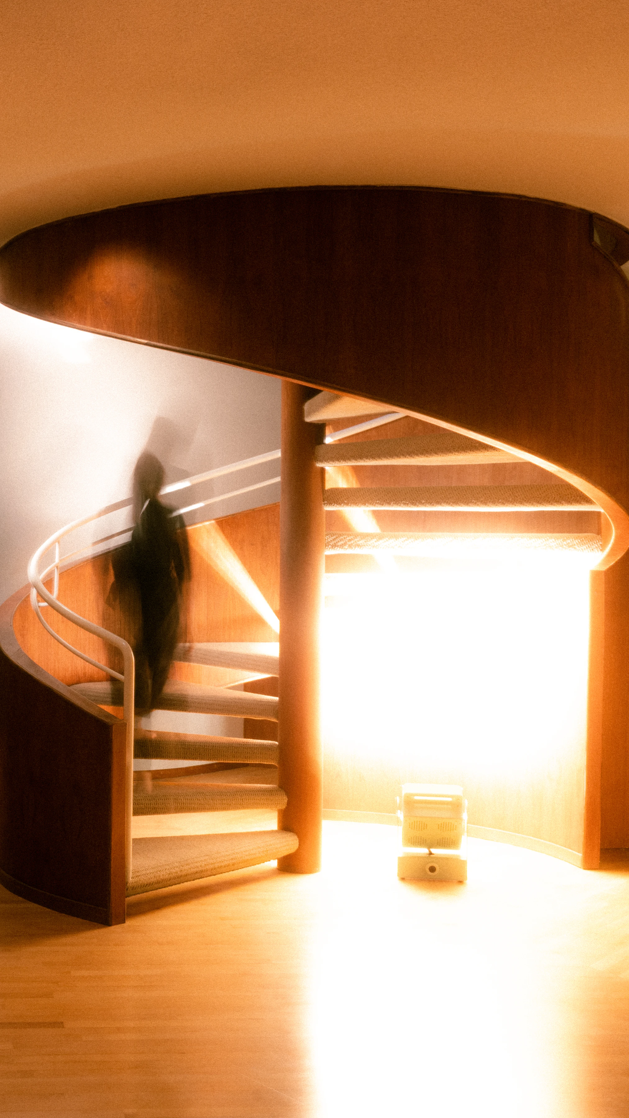 A Rhythm sunlight generator lighting a room — After dark