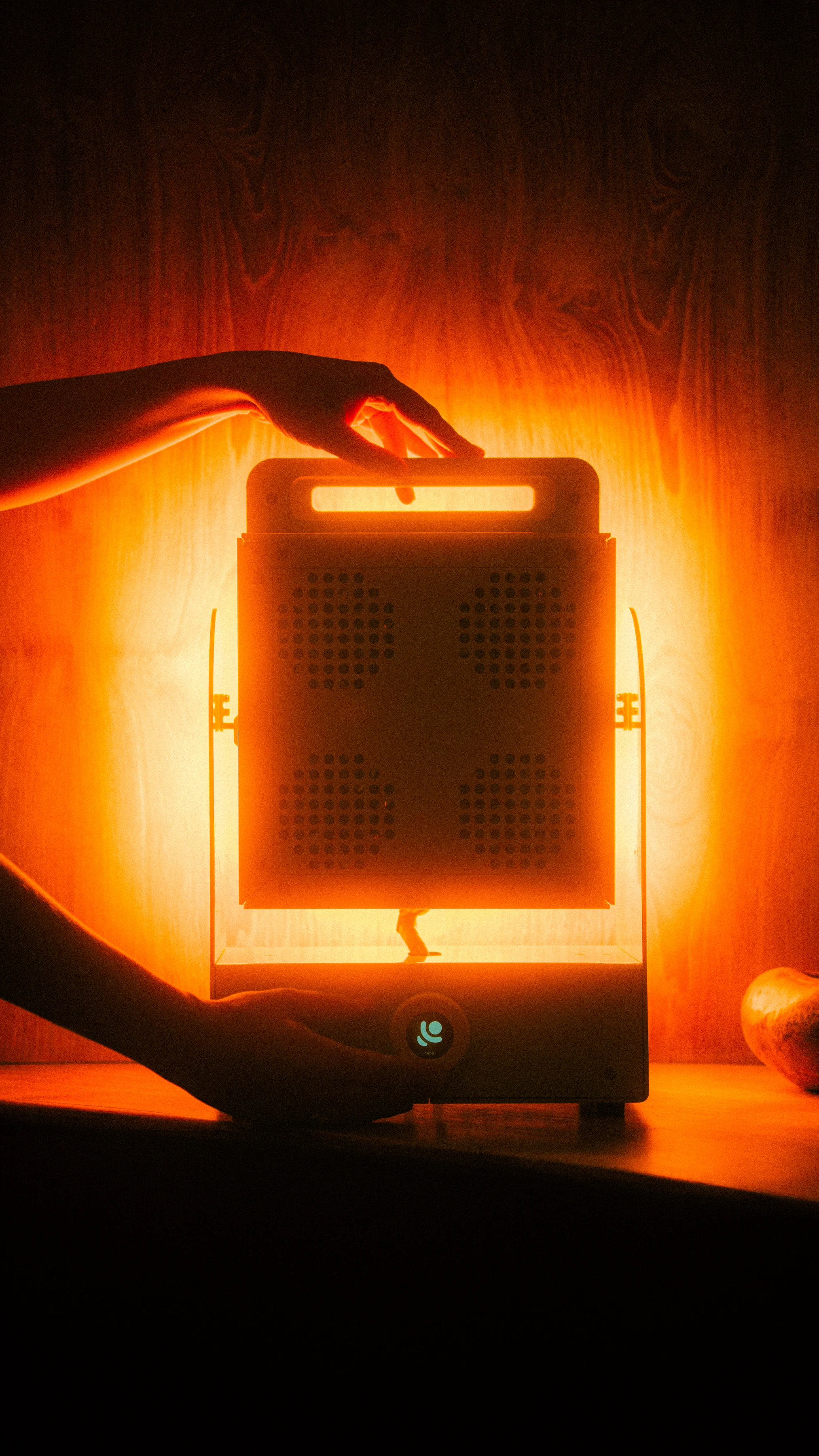 A Rhythm sunlight generator lighting a room — After dark