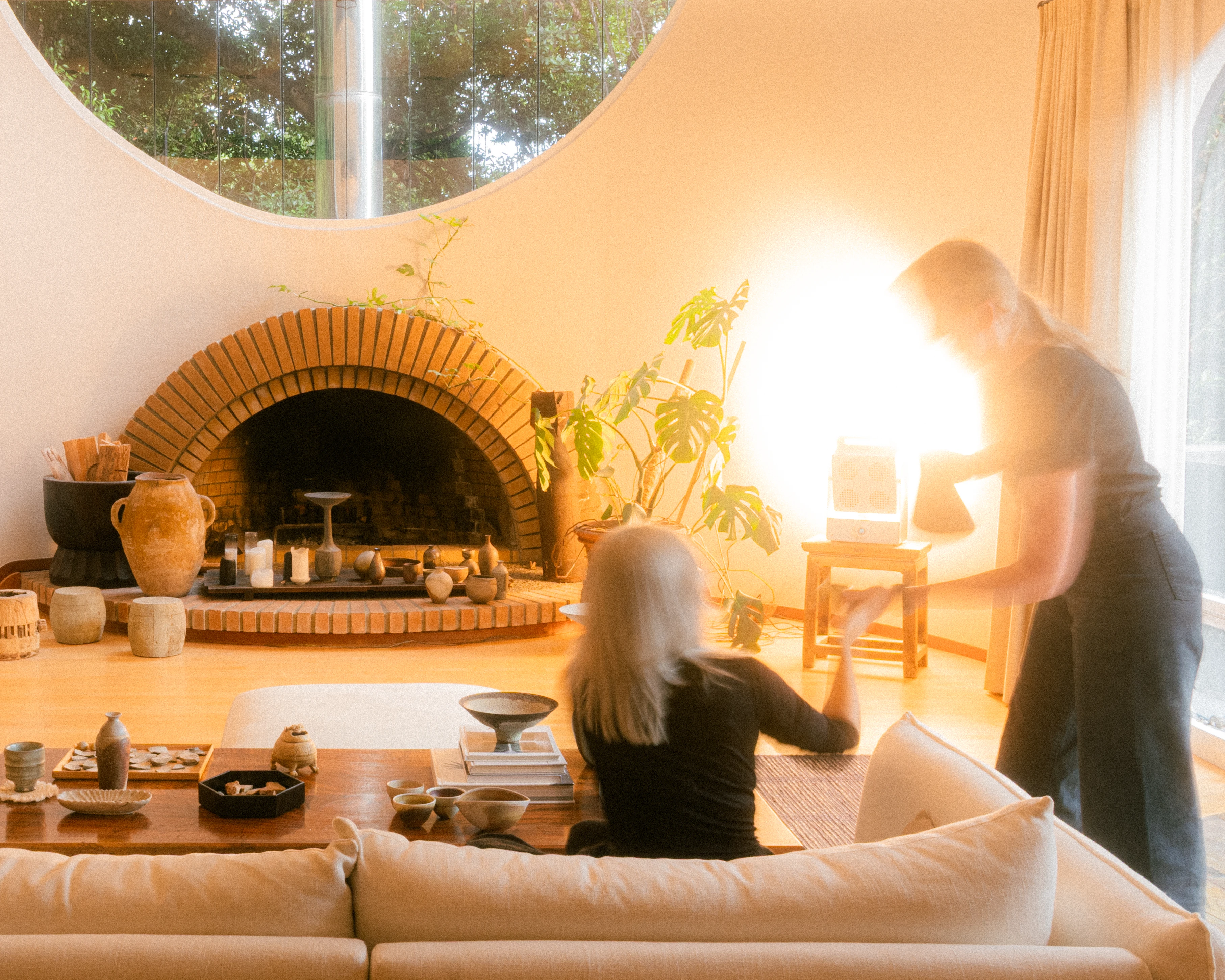 A Rhythm sunlight generator lighting a room — The Moon House