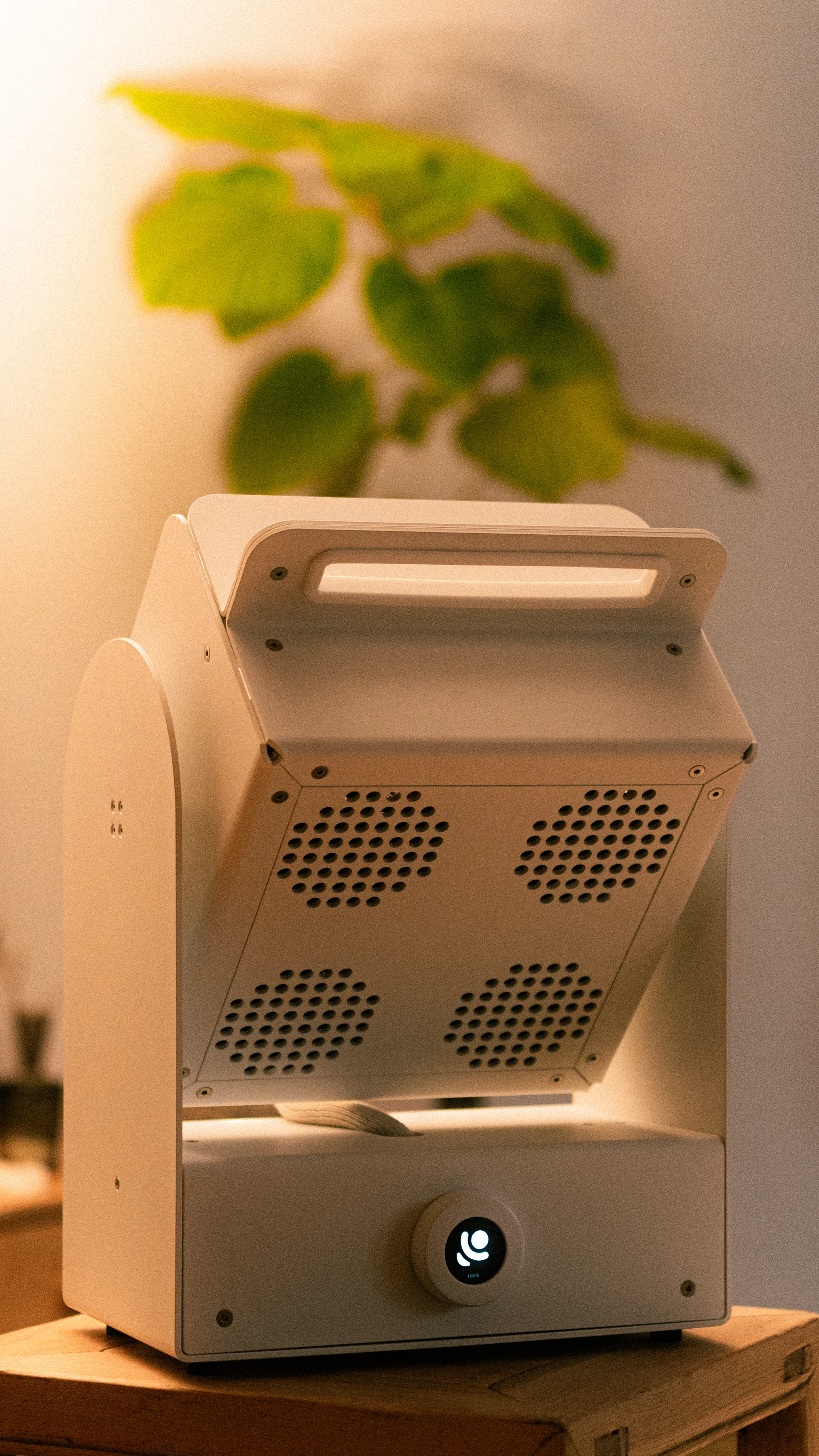 A Rhythm sunlight generator lighting a room — The Moon House