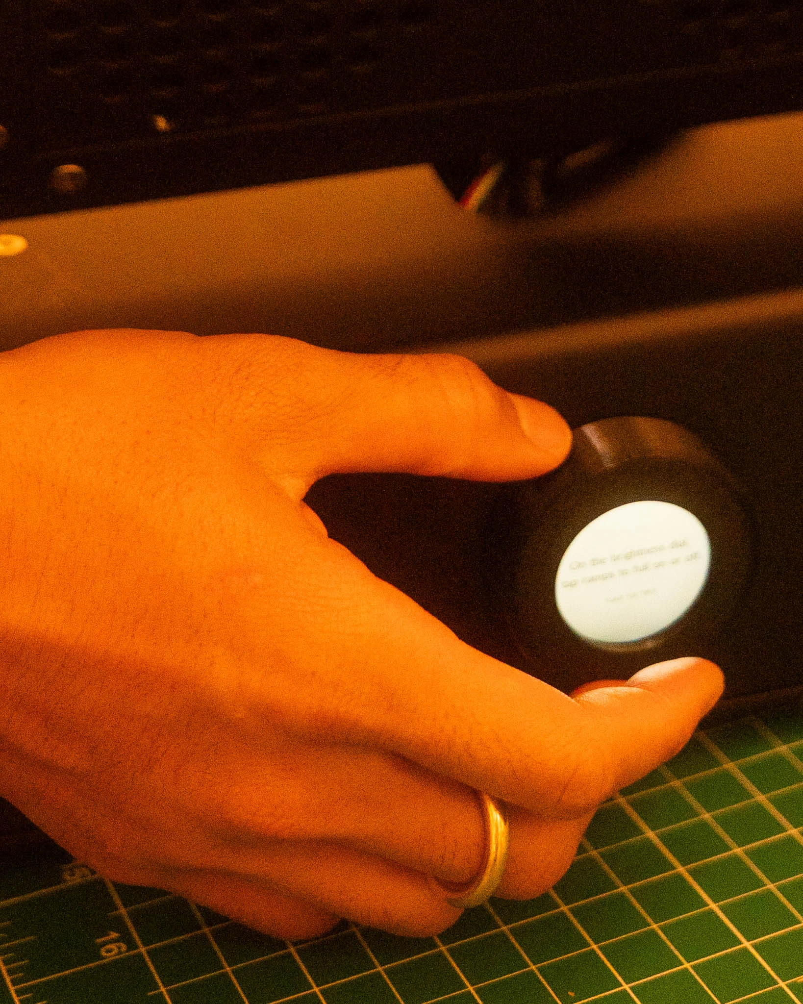 A Rhythm sunlight generator being assembled by hand in the San Francisco workshop