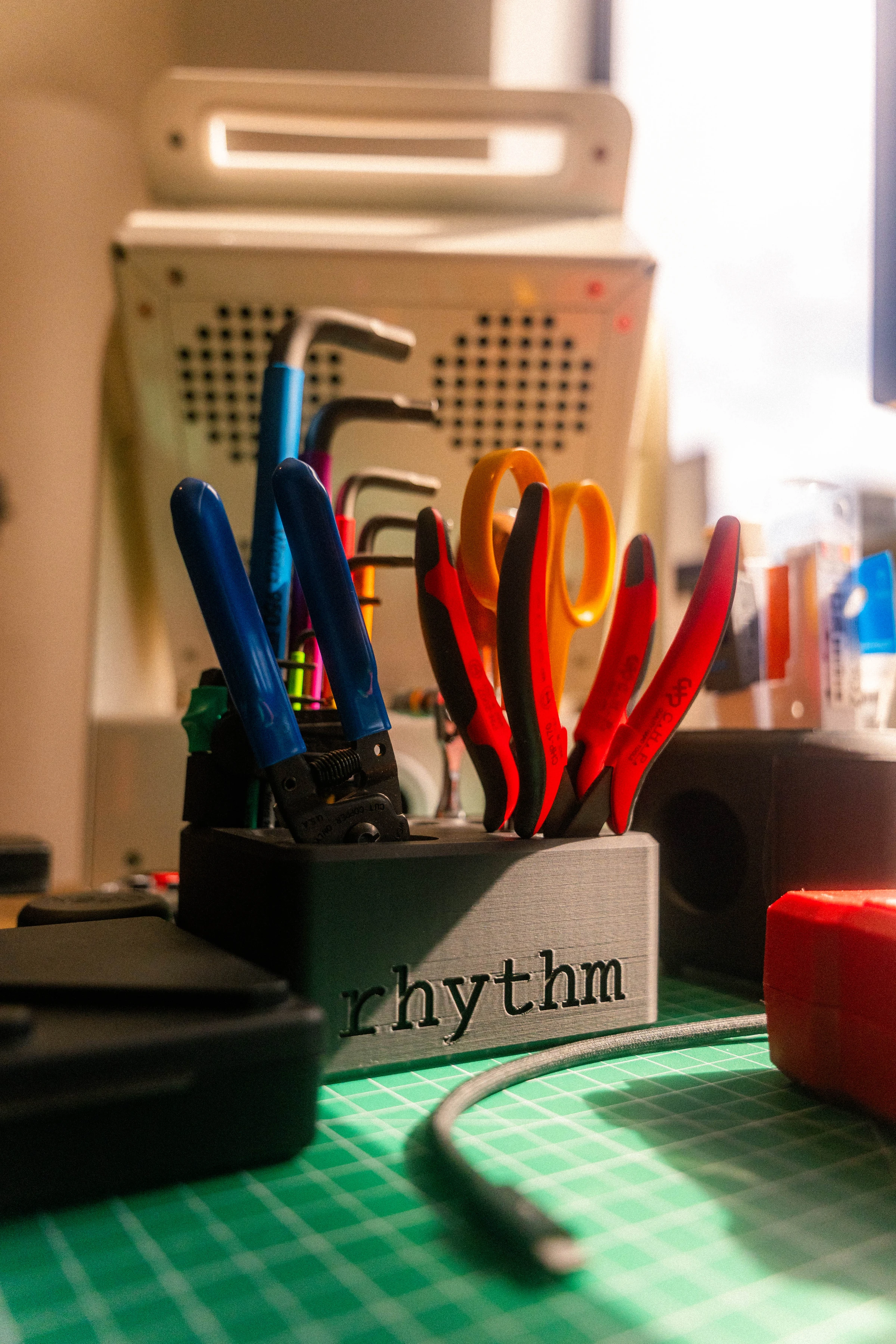 A Rhythm sunlight generator being assembled by hand in the San Francisco workshop