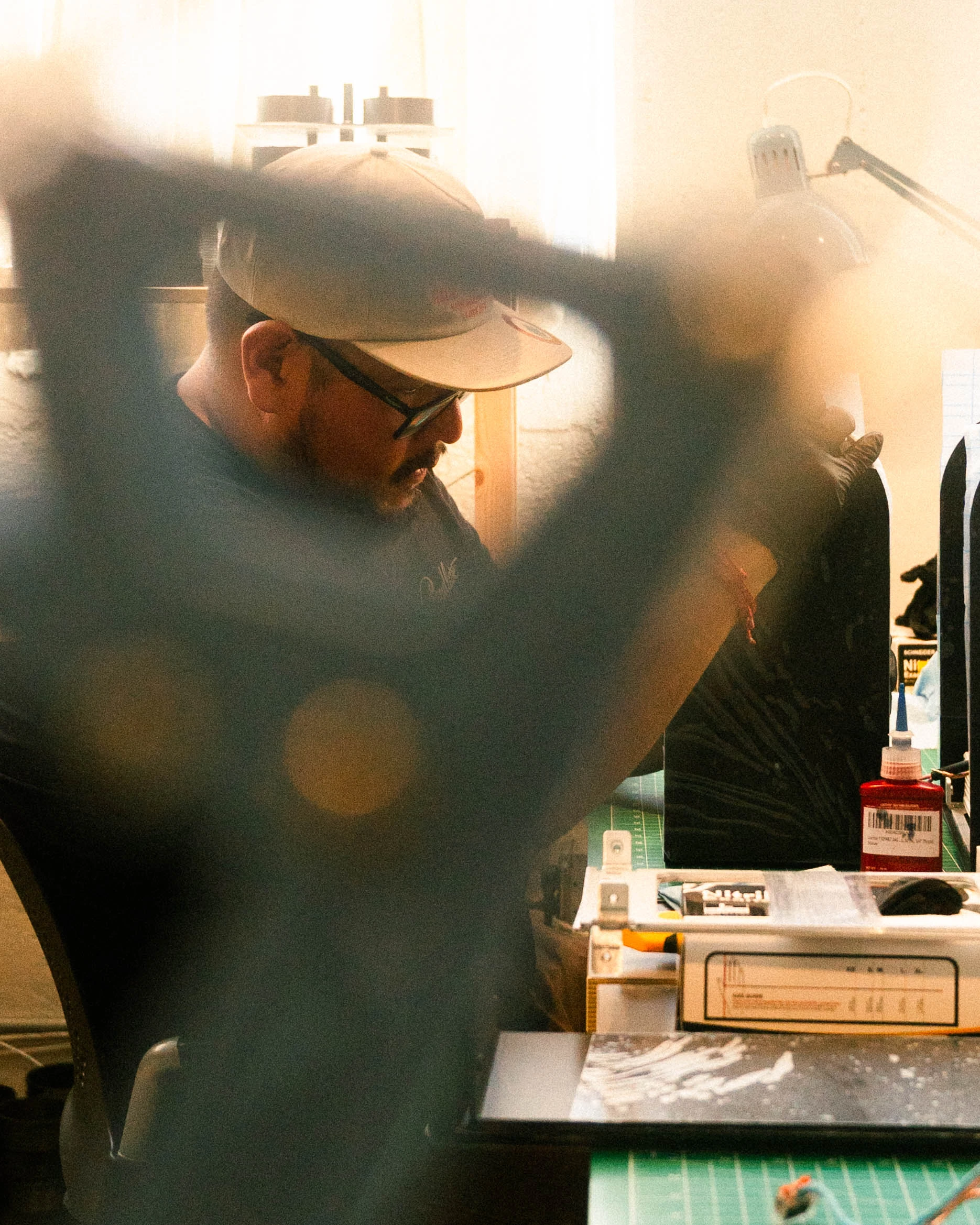 A Rhythm sunlight generator being assembled by hand in the San Francisco workshop