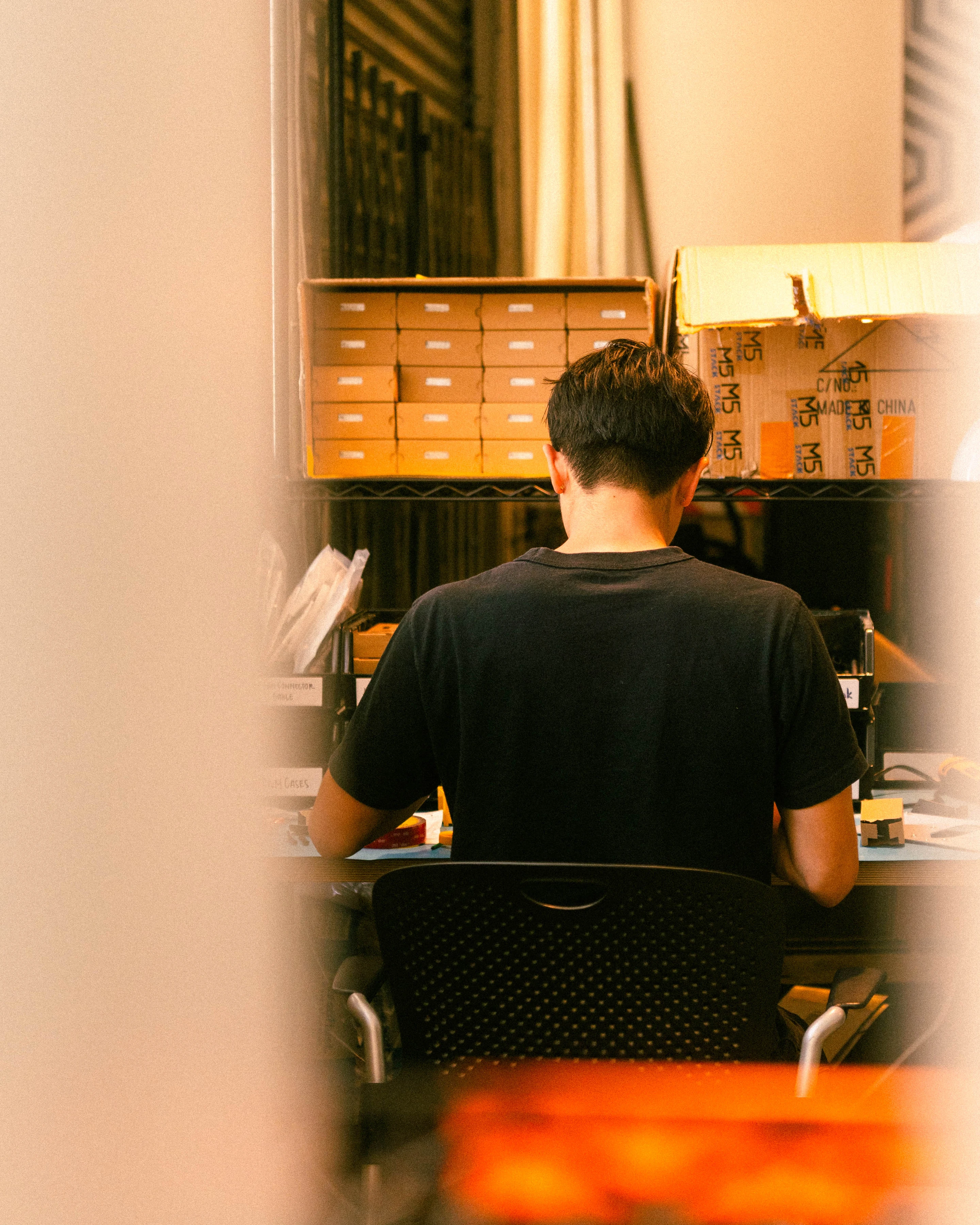 A Rhythm sunlight generator being assembled by hand in the San Francisco workshop